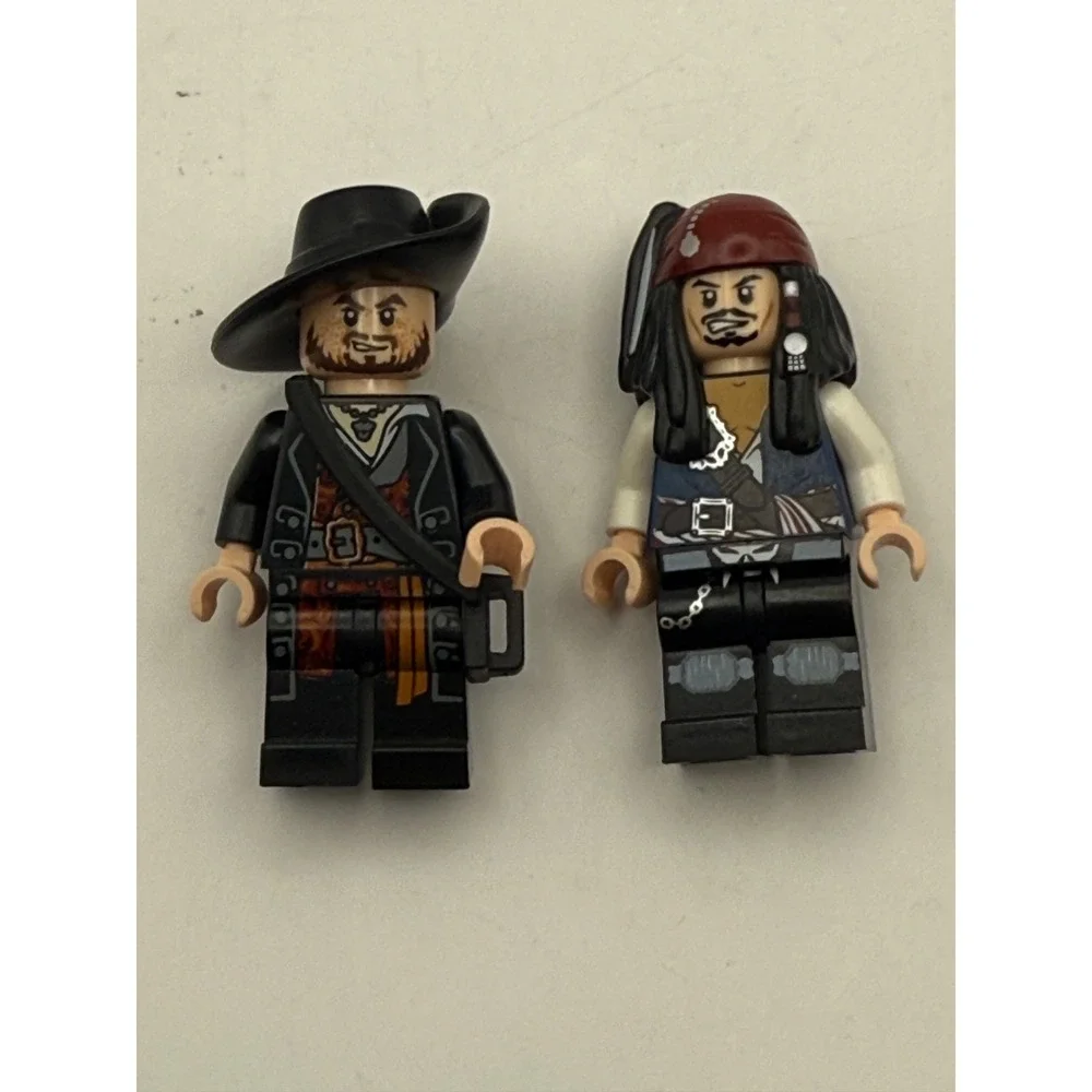 LEGO Pirates of the Caribbean Minifigures Jack Sparrow Captain Barbosa Lot 2pc
